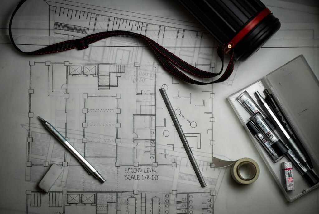 Architectural plans with measurements and quantity annotations